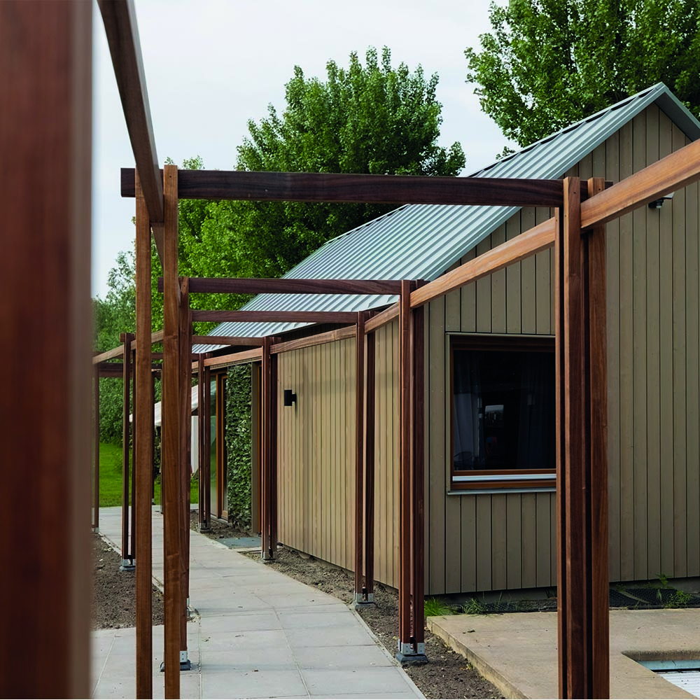 Pergola langs de schuur in Oud-Beijerland